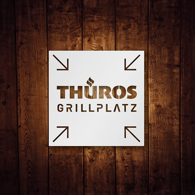 THÜROS Schild 24 × 24 cm – Grillplatz