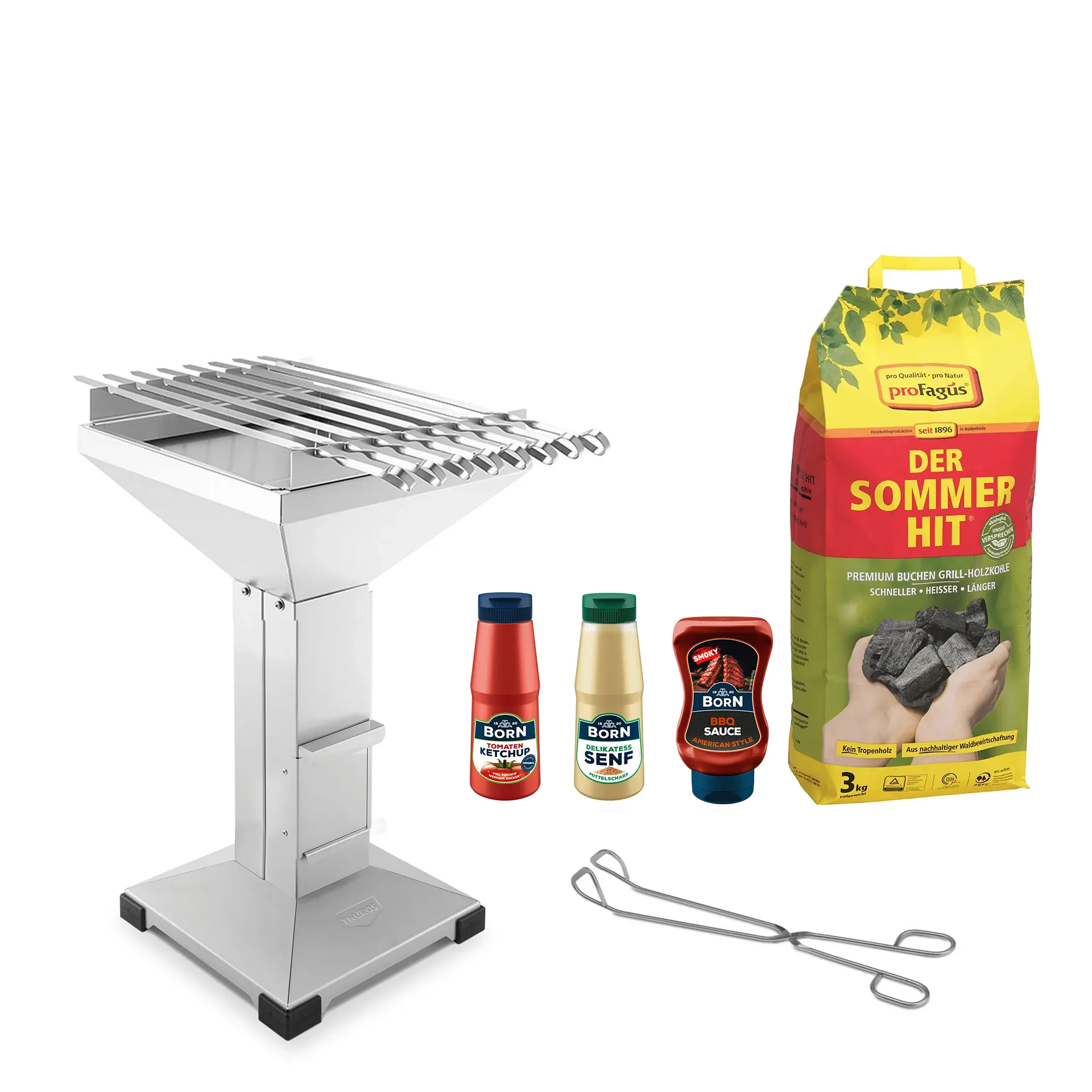 THÜROS T3 Schaschlik Holzkohlegrill - Vorteilsset