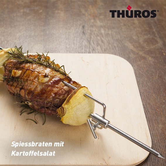 Saftiger Spiessbraten mit Kartoffelsalat