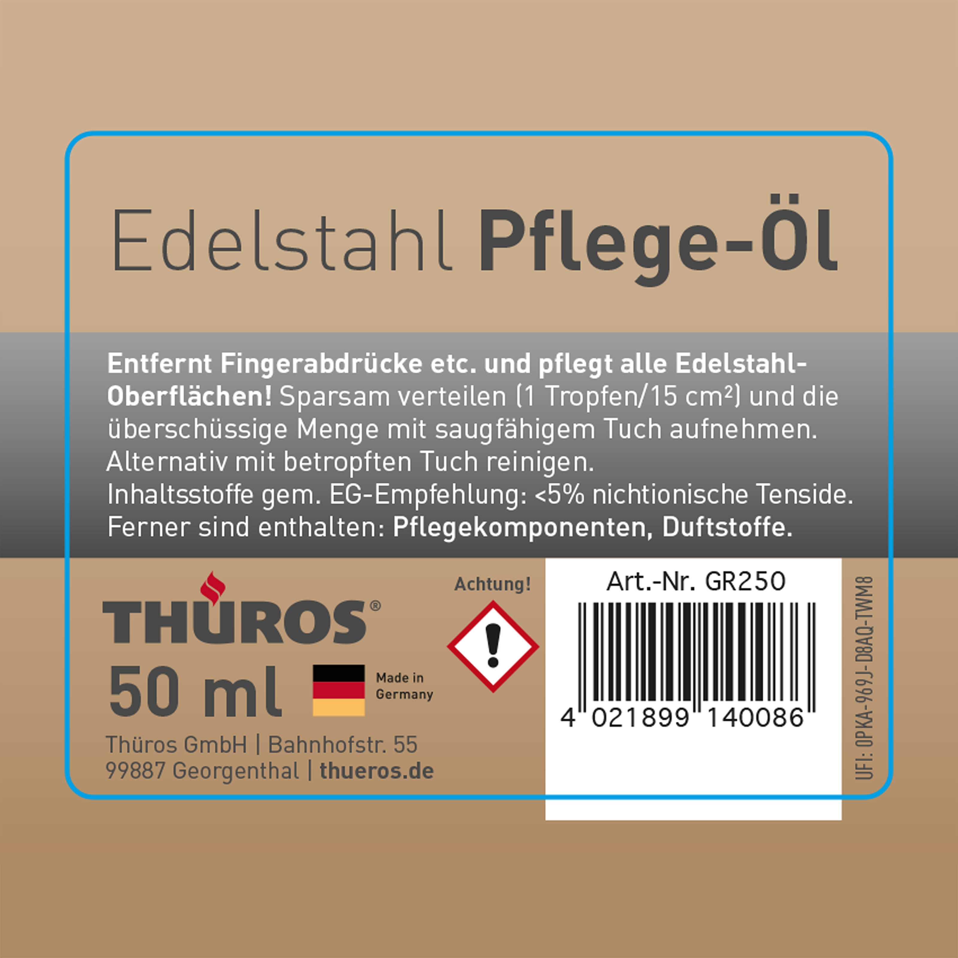 Edelstahl Pflege-Öl